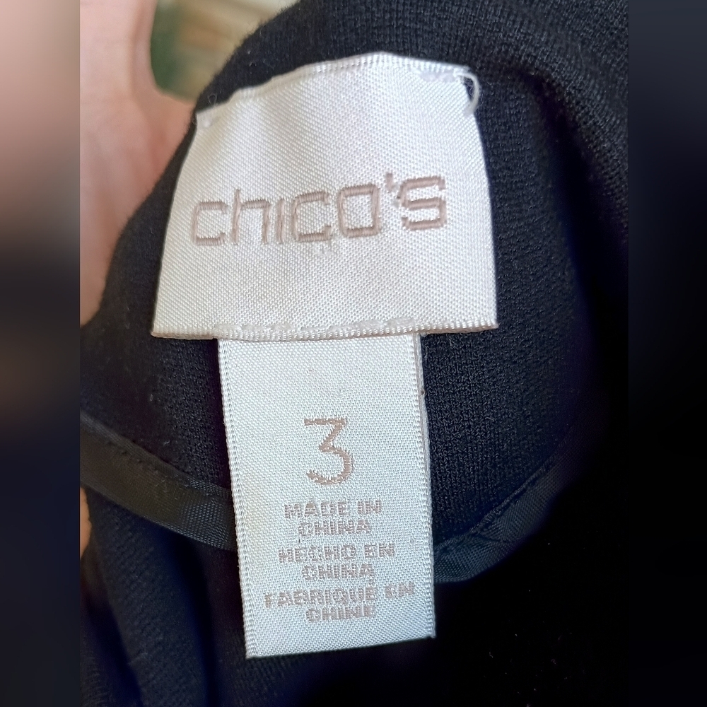 Chicos Classic Black Button-Up Coat_16-18 - Picture 4 of 5